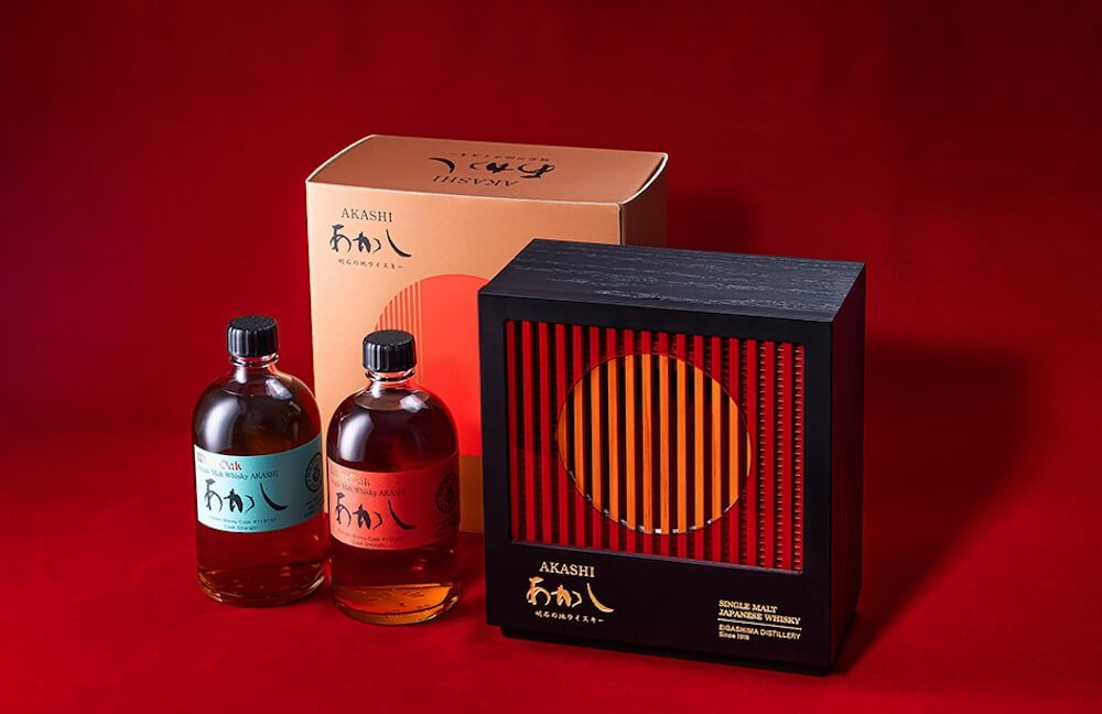  明石單桶單一麥芽日本威士忌典藏組的包裝設計